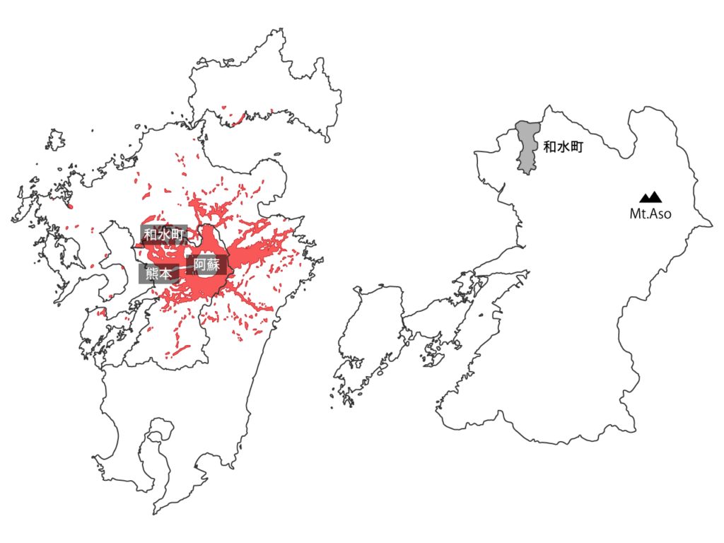 「阿蘇-４」火砕流の分布図